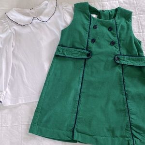 Shrimp & Grits Corduroy Jumper and Coordinating Shirt SZ 4T